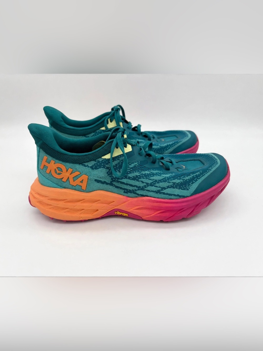 Hoka One One Teal with Orange and Pink Gradient Women's Running Shoes